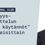 Journal club -esityksen pitäjän kasvokuva ja esityksen otsikkoteksti.